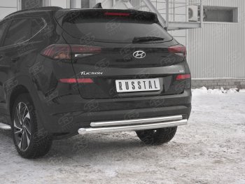 16 699 р. Защита заднего бампера (Ø63/42 мм, нержавейка) Russtal Hyundai Tucson TL рестайлинг (2018-2021)  с доставкой в г. Санкт‑Петербург. Увеличить фотографию 3