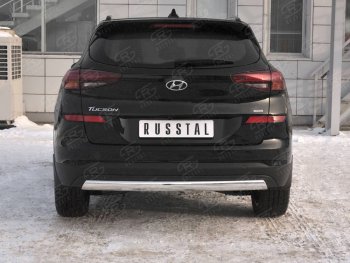 14 999 р. Защита заднего бампера (Ø75x42 мм, нержавейка) Russtal Hyundai Tucson TL рестайлинг (2018-2021)  с доставкой в г. Санкт‑Петербург. Увеличить фотографию 1