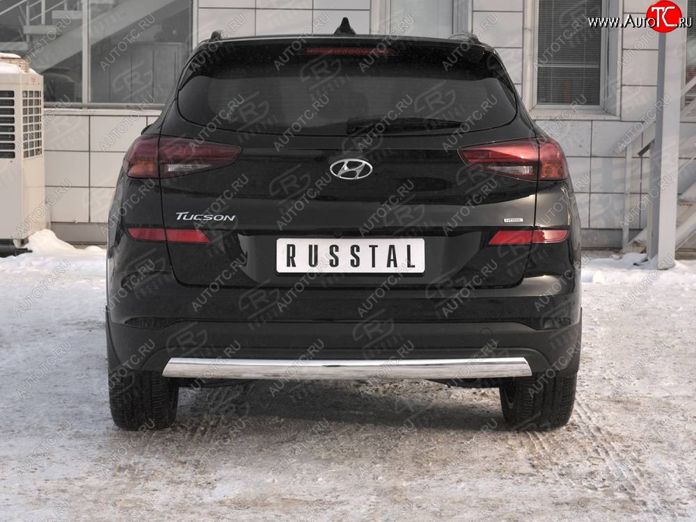 14 999 р. Защита заднего бампера (Ø75x42 мм, нержавейка) Russtal Hyundai Tucson TL рестайлинг (2018-2021)  с доставкой в г. Санкт‑Петербург