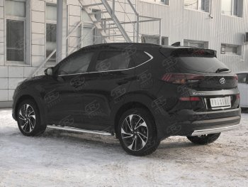 14 999 р. Защита заднего бампера (Ø75x42 мм, нержавейка) Russtal Hyundai Tucson TL рестайлинг (2018-2021)  с доставкой в г. Санкт‑Петербург. Увеличить фотографию 2