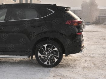 14 999 р. Защита заднего бампера (Ø75x42 мм, нержавейка) Russtal Hyundai Tucson TL рестайлинг (2018-2021)  с доставкой в г. Санкт‑Петербург. Увеличить фотографию 3