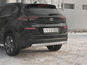 14 999 р. Защита заднего бампера (Ø75x42 мм, нержавейка) Russtal Hyundai Tucson TL рестайлинг (2018-2021)  с доставкой в г. Санкт‑Петербург. Увеличить фотографию 4