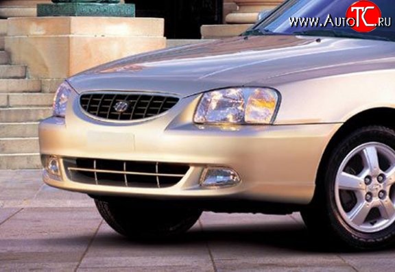 3 599 р. Передний бампер Стандартный Hyundai Accent седан ТагАЗ (2001-2012) (Окрашенный)  с доставкой в г. Санкт‑Петербург