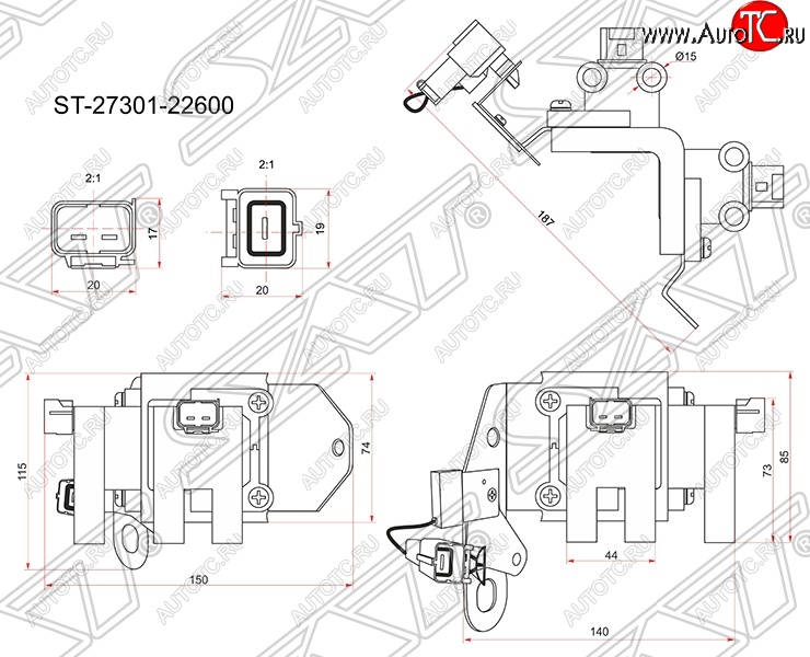 1 789 р. Катушка зажигания SAT  Hyundai Accent  седан ТагАЗ - Getz  TB  с доставкой в г. Санкт‑Петербург