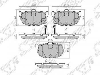 799 р. Колодки тормозные SAT (задние) Hyundai Coupe (2002-2008)  с доставкой в г. Санкт‑Петербург. Увеличить фотографию 1