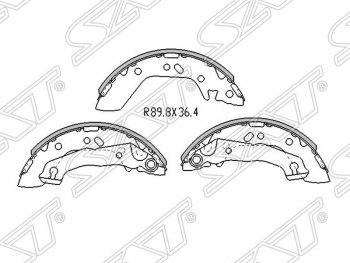 1 669 р. Колодки тормозные SAT (задние)  Hyundai Accent  седан ТагАЗ (2001-2012)  с доставкой в г. Санкт‑Петербург. Увеличить фотографию 1