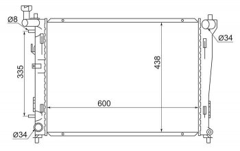 Радиатор двигателя SAT (пластинчатый,1.4/1.6/2.0, АКПП) Hyundai I30 FD хэтчбек дорестайлинг (2007-2010)