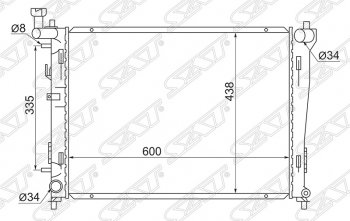 Радиатор двигателя  SAT (трубчатый, 1.4/1.6/2.0, АКПП) Hyundai I30 FD хэтчбек дорестайлинг (2007-2010)