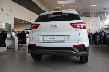 5 649 р. Накладка на задний бампер АвтоКрат Hyundai Creta GS рестайлинг (2019-2021) (Неокрашенная)  с доставкой в г. Санкт‑Петербург. Увеличить фотографию 2