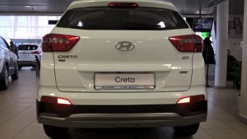 5 649 р. Накладка на задний бампер АвтоКрат Hyundai Creta GS рестайлинг (2019-2021) (Неокрашенная)  с доставкой в г. Санкт‑Петербург. Увеличить фотографию 1