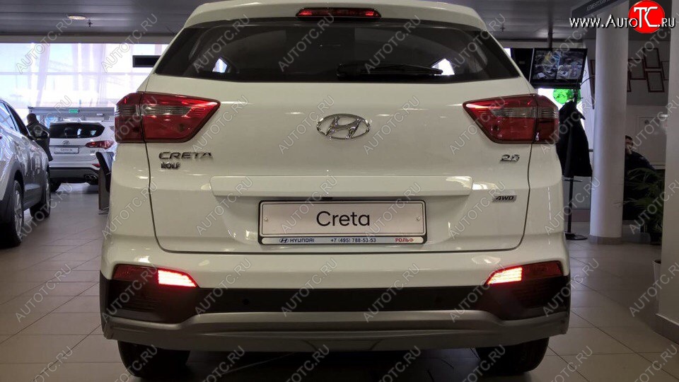 5 649 р. Накладка на задний бампер АвтоКрат Hyundai Creta GS рестайлинг (2019-2021) (Неокрашенная)  с доставкой в г. Санкт‑Петербург