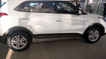 7 349 р. Пластиковые пороги АвтоКрат Hyundai Creta GS дорестайлинг (2015-2019) (Неокрашенные)  с доставкой в г. Санкт‑Петербург. Увеличить фотографию 3