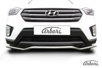 4 799 р. Защита переднего бампера Arbori (волна, нержавейка, 1 труба d42 mm). Hyundai Creta GS дорестайлинг (2015-2019)  с доставкой в г. Санкт‑Петербург. Увеличить фотографию 2