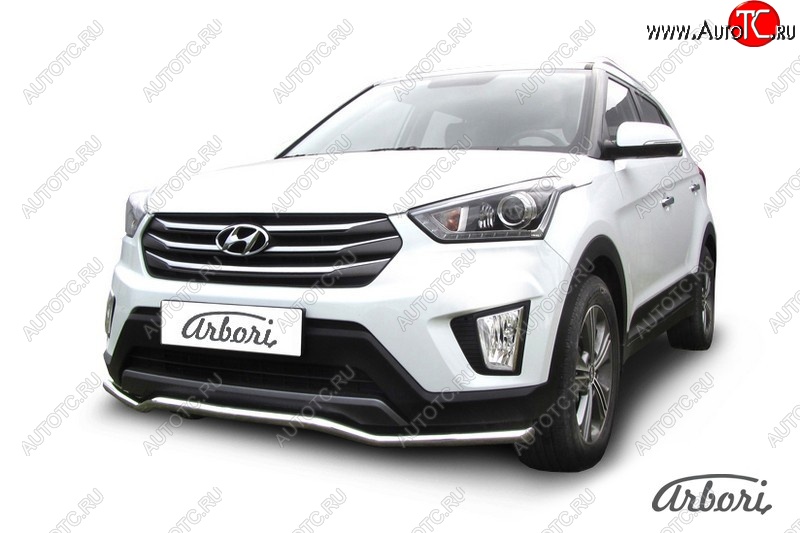 4 799 р. Защита переднего бампера Arbori (волна, нержавейка, 1 труба d42 mm). Hyundai Creta GS дорестайлинг (2015-2019)  с доставкой в г. Санкт‑Петербург