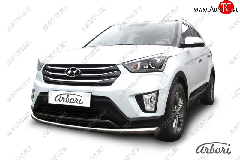 4 899 р. Защита переднего бампера Arbori (нержавейка, 1 труба d57 mm). Hyundai Creta GS дорестайлинг (2015-2019)  с доставкой в г. Санкт‑Петербург