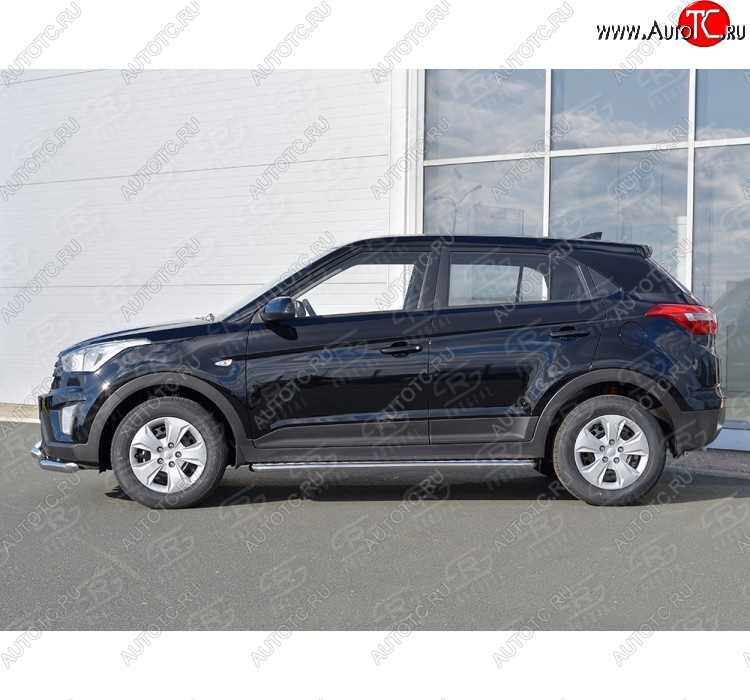 25 849 р. Широкая защита порогов с трубой d42 мм SLITKOFF v2 Hyundai Creta GS рестайлинг (2019-2021)  с доставкой в г. Санкт‑Петербург