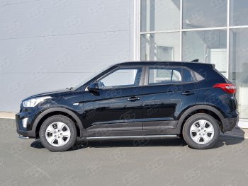 18 349 р. Защита порогов из круглой трубы d42 мм SLITKOFF v3 Hyundai Creta GS рестайлинг (2019-2021)  с доставкой в г. Санкт‑Петербург. Увеличить фотографию 3