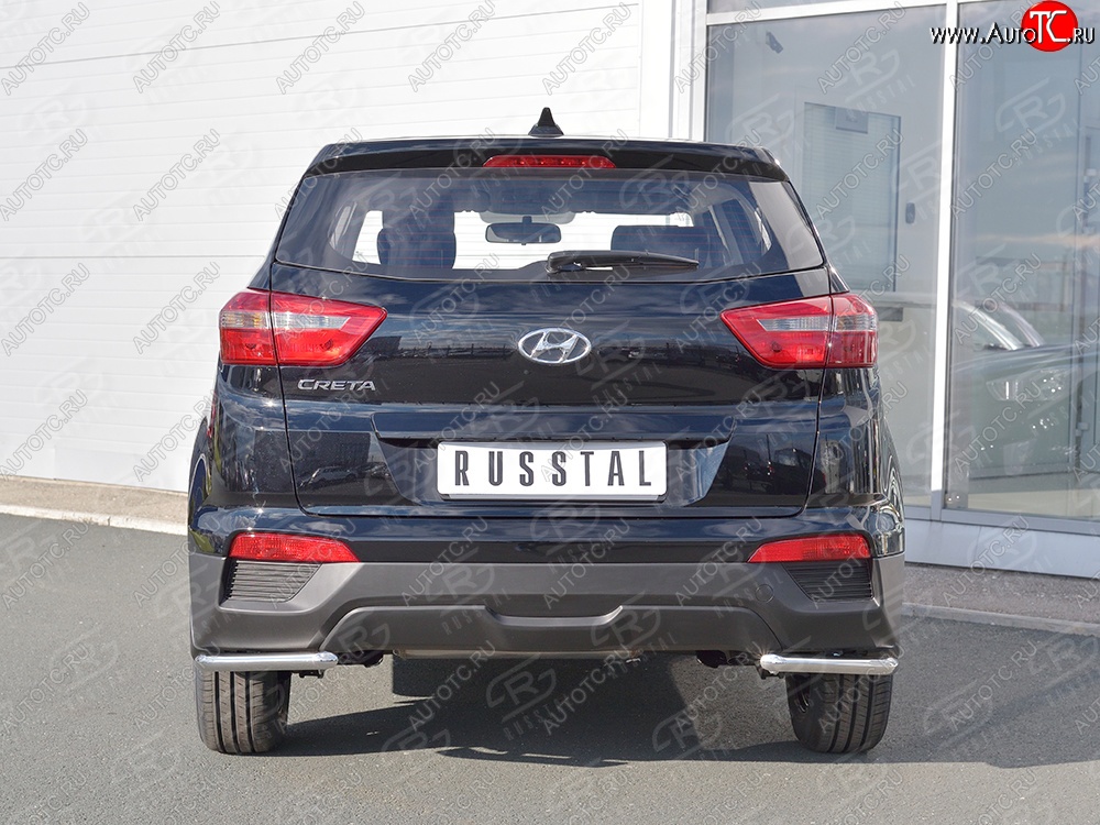 12 599 р. Защита заднего бампера (Ø42 мм уголки, нержавейка) SLITKOFF  Hyundai Creta  GS (2015-2021) дорестайлинг, рестайлинг  с доставкой в г. Санкт‑Петербург