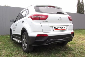 Защита заднего бампера из трубы d42 Slitkoff (волна) Hyundai (Хюндаи) Creta (Крета)  GS (2015-2021) GS дорестайлинг, рестайлинг