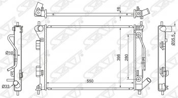 Радиатор двигателя SAT (трубчатый, МКПП/АКПП) Hyundai I30 2 GD дорестайлинг универсал (2011-2015)