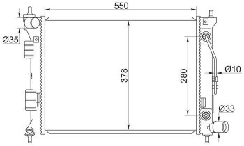 4 099 р. Радиатор двигателя SAT (трубчатый, МКПП/АКПП) Hyundai I30 2 GD дорестайлинг универсал (2011-2015)  с доставкой в г. Санкт‑Петербург. Увеличить фотографию 1