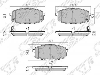 889 р. Колодки тормозные передние SAT Hyundai I30 FD универсал дорестайлинг (2007-2010)  с доставкой в г. Санкт‑Петербург. Увеличить фотографию 1