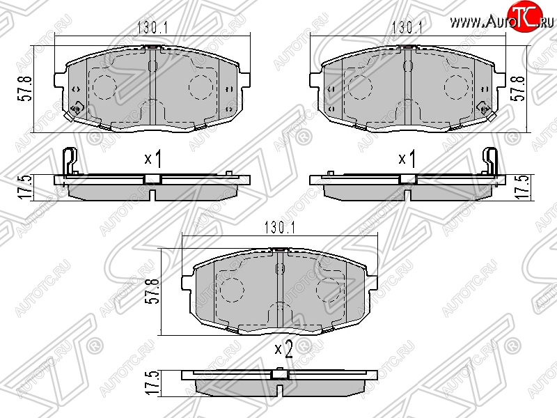 889 р. Колодки тормозные передние SAT  Hyundai Creta  GS (2015-2021), Hyundai I30  FD (2007-2012), KIA Ceed  1 ED (2006-2012)  с доставкой в г. Санкт‑Петербург