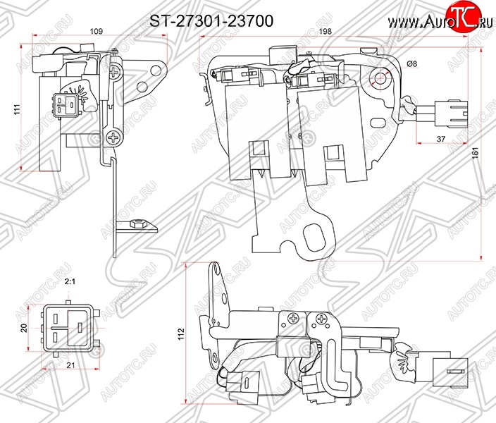 2 049 р. Катушка зажигания SAT  Hyundai Elantra ( XD,  XD2) (2000-2010), Hyundai Tucson  JM (2004-2010), KIA Cerato  1 LD (2003-2008), KIA Sportage  2 JE,KM (2004-2010)  с доставкой в г. Санкт‑Петербург