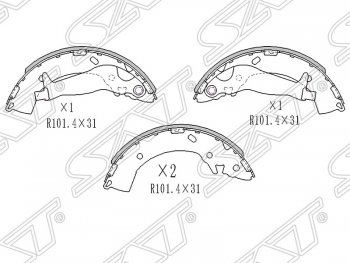 1 499 р. Колодки тормозные SAT (задние)  Hyundai Getz  TB - Solaris  RBr  с доставкой в г. Санкт‑Петербург. Увеличить фотографию 1