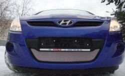 Сетка на бампер Russtal (хром) Hyundai i20 1 PB дорестайлинг, хэтчбэк (2008-2012)