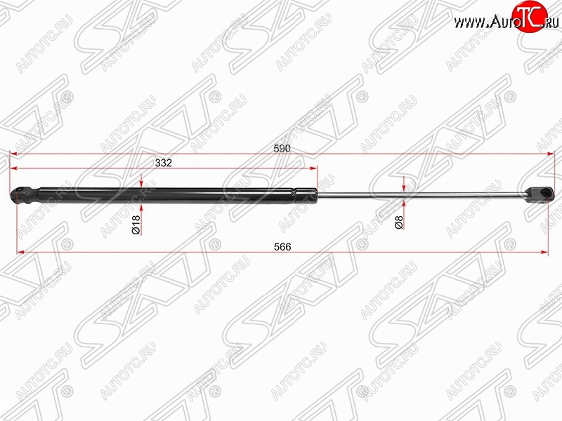 629 р. Упор крышки багажника SAT (газовый)  Hyundai I30  FD (2007-2010) хэтчбек дорестайлинг  с доставкой в г. Санкт‑Петербург