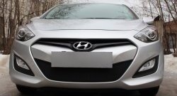 1 839 р. Сетка на бампер Russtal (черная)  Hyundai I30  2 GD (2011-2015) дорестайлинг универсал, дорестайлинг, хэтчбэк 5 дв.  с доставкой в г. Санкт‑Петербург. Увеличить фотографию 2