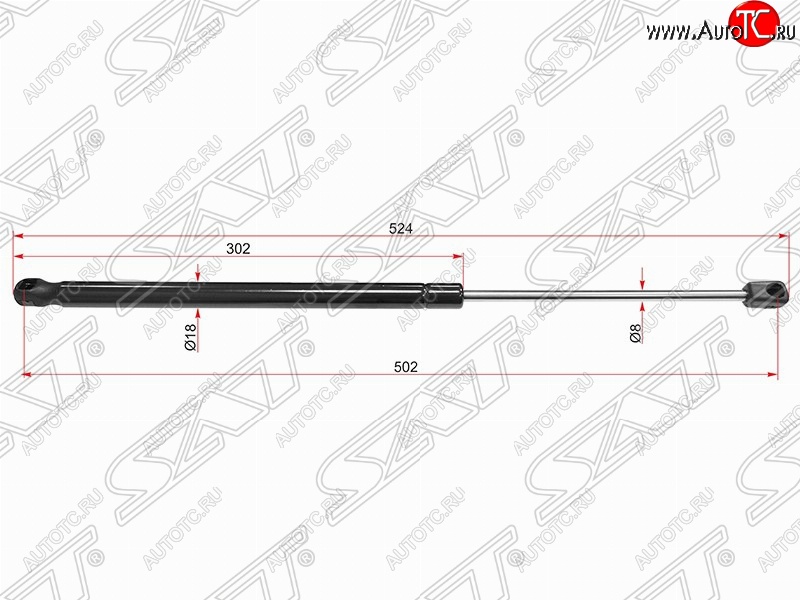 929 р. Упор крышки багажника SAT (газовый)  Hyundai I30  2 GD (2011-2017) дорестайлинг, хэтчбэк 5 дв., рестайлинг, хэтчбэк 5 дв.  с доставкой в г. Санкт‑Петербург