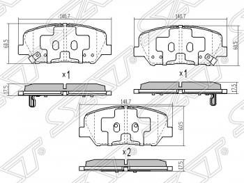 1 239 р. Колодки тормозные SAT (задние) KIA Optima 3 TF дорестайлинг седан (2010-2013)  с доставкой в г. Санкт‑Петербург. Увеличить фотографию 1