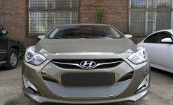 2 349 р. Сетка на бампер Russtal (хром) Hyundai I40 1 VF дорестайлинг седан (2011-2015)  с доставкой в г. Санкт‑Петербург. Увеличить фотографию 3