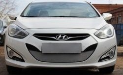 1 539 р. Защитная сетка на бампер Russtal (хром) Hyundai I40 1 VF дорестайлинг седан (2011-2015)  с доставкой в г. Санкт‑Петербург. Увеличить фотографию 1