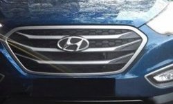 5 749 р. Хромированые накладки решетки радиатора СТ Hyundai Tucson TL дорестайлинг (2015-2018)  с доставкой в г. Санкт‑Петербург. Увеличить фотографию 2