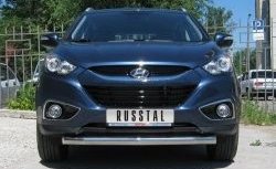 15 649 р. Одинарная защита переднего бампера диаметром 76 мм Russtal Hyundai IX35 LM дорестайлинг (2009-2013)  с доставкой в г. Санкт‑Петербург. Увеличить фотографию 1