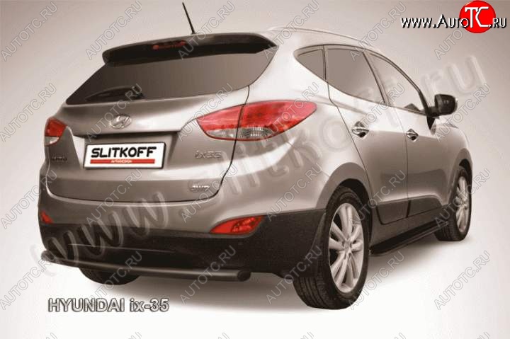 4 999 р. Защита заднего бампера из трубы d57 Slitkoff  Hyundai IX35  LM (2009-2018) дорестайлинг, рестайлинг (Цвет: серебристый)  с доставкой в г. Санкт‑Петербург