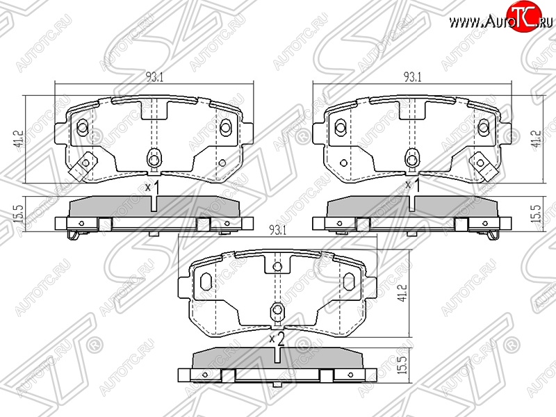 599 р. Колодки тормозные задние SAT Hyundai IX35 LM рестайлинг (2013-2018)  с доставкой в г. Санкт‑Петербург