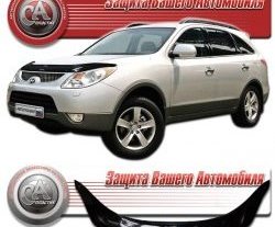 2 009 р. Дефлектор капота CA Plastic v2 (черный) Hyundai IX55 EN (2006-2013) (Classic черный, Без надписи)  с доставкой в г. Санкт‑Петербург. Увеличить фотографию 1