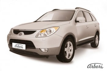 Защита переднего бампера Arbori (черная, 1 труба d57 mm). Hyundai IX55 (2008-2012)