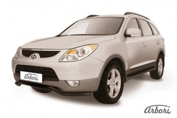 Защита переднего бампера Arbori (волна, черная, 1 труба d57 mm). Hyundai IX55 (2008-2012)