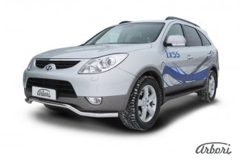 Защита переднего бампера Arbori (волна, нержавейка, 1 труба d57 mm). Hyundai IX55 (2008-2012)