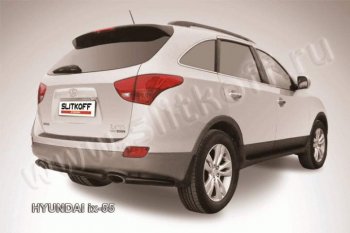 Защита заднено бампера из трубы с уголками d57 Slitkoff Hyundai IX55 EN (2006-2013)