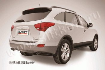 4 289 р. Защита заднего бампера из уголков d57 Slitkoff  Hyundai IX55 (2008-2012) (Цвет: серебристый)  с доставкой в г. Санкт‑Петербург. Увеличить фотографию 1