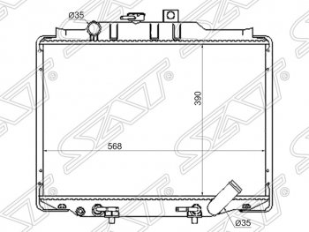 Радиатор двигателя SAT (пластинчатый, Diesel, МКПП/АКПП) Hyundai Porter AU,KR (1996-2011)