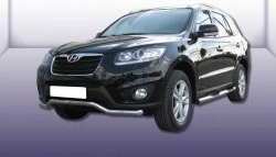 Фигурная защита переднего бампера диаметром 57 мм Slitkoff Hyundai Santa Fe 2 CM рестайлинг (2009-2012)