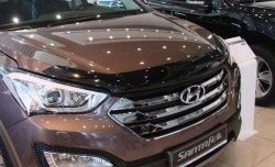 2 879 р. Дефлектор капота NovLine Hyundai Santa Fe DM дорестайлинг (2012-2016)  с доставкой в г. Санкт‑Петербург. Увеличить фотографию 1