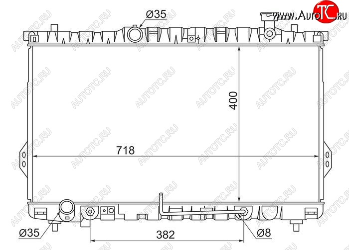 10 699 р. Радиатор двигателя SAT (пластинчатый,2.0/2.4/2.7, МКПП/АКПП)  Hyundai Santa Fe  SM (2000-2012)  с доставкой в г. Санкт‑Петербург